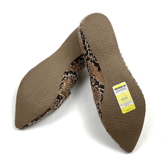 Steve Madden Feather-S Tan Snake & Studded Pointed Toe Loafer, 7 & 8.5 - Picture 7 of 9